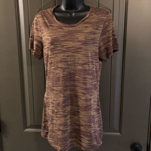 Kavio! Long Sheer T-Shirt Brown Tiger Stripe